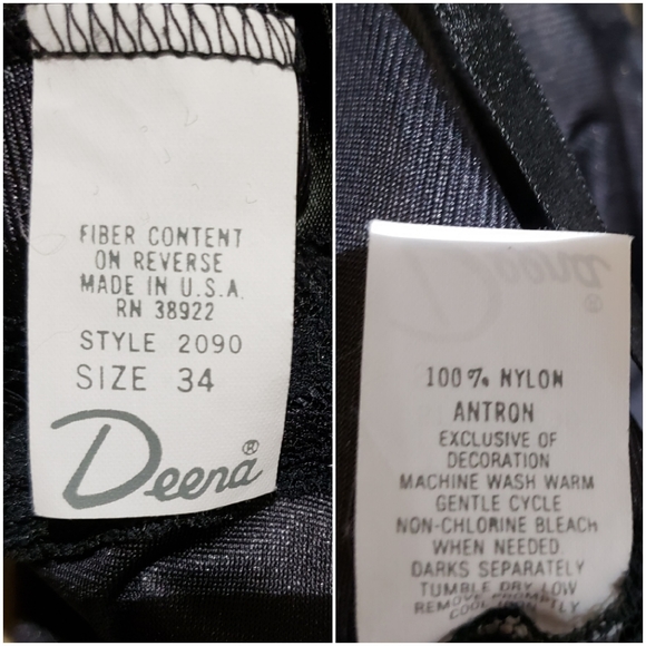 Vintage Slip Dress 70s 80s Chemise Size 34 Black Lace Trim - Picture 4 of 6